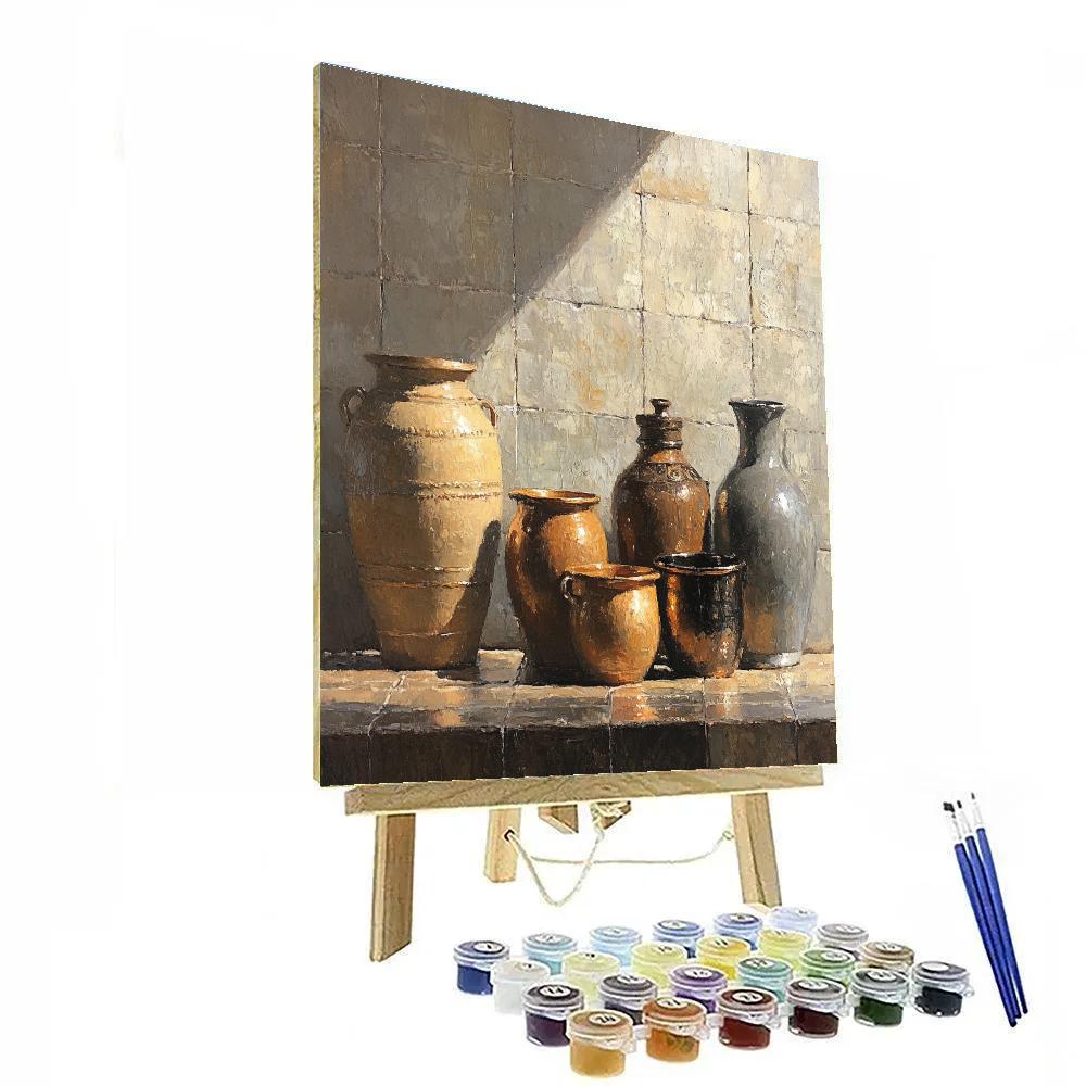 Diego Velázquez Inspired Silvery Gray Ceramic Composition Paint by numbers art