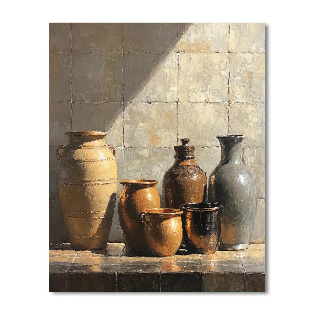 Diego Velázquez Inspired Silvery Gray Ceramic Composition Paint by numbers art