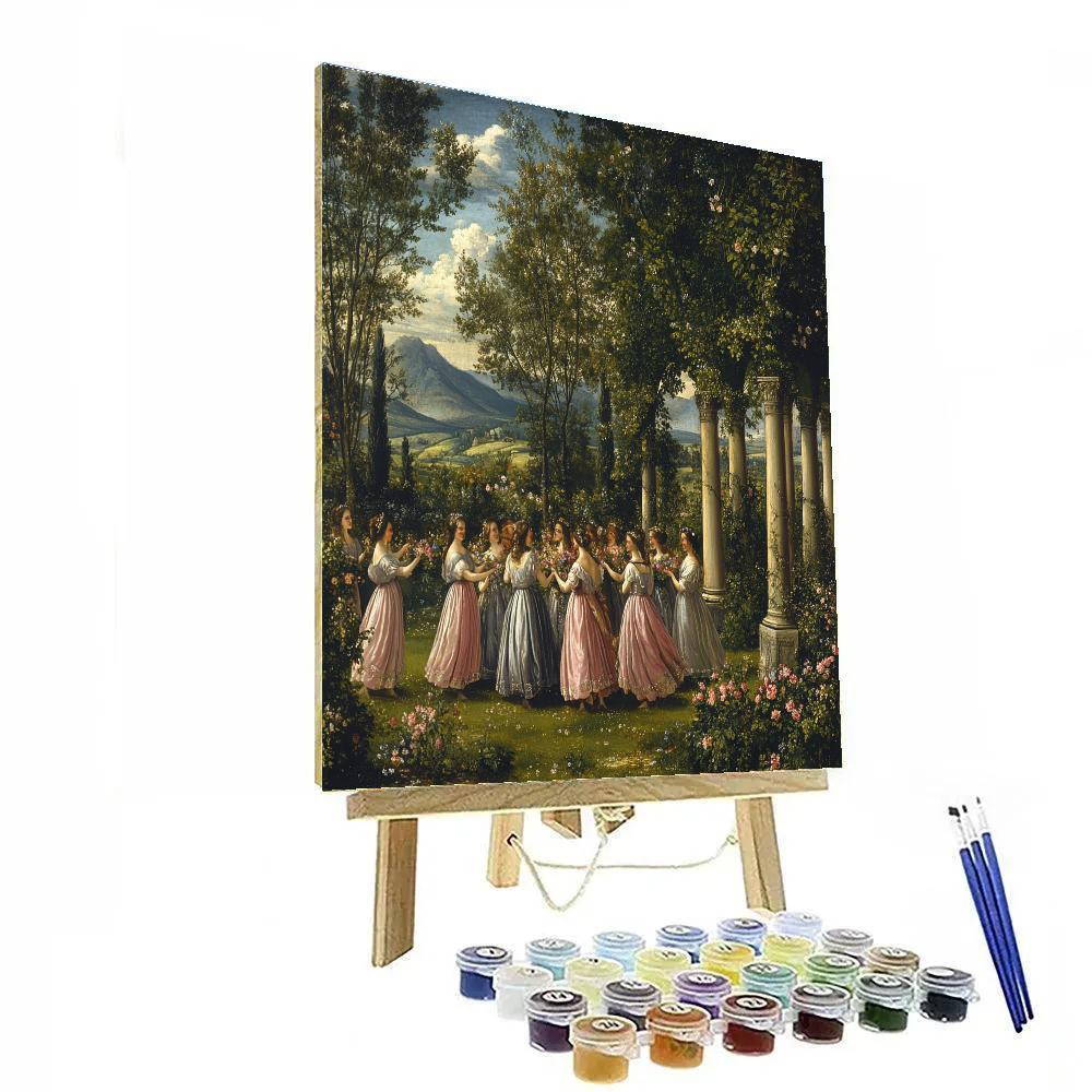 Raphael Inspired Renaissance Garden Celebration Paint by numbers art