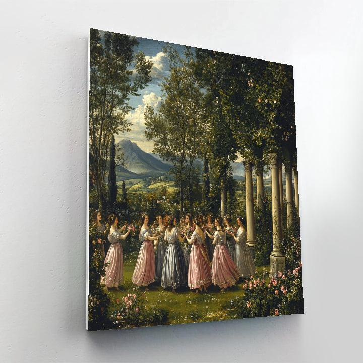 Raphael Inspired Renaissance Garden Celebration Paint by numbers art