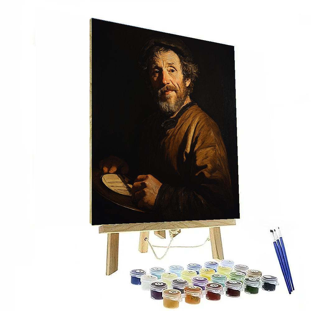 Rembrandt Inspired Dramatic Portrait Of A Musician Paint by numbers art