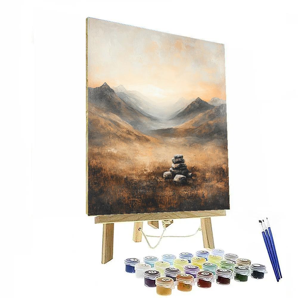 Francisco Goya Inspired Ashen Hillside Under Ominous Glow Paint by numbers art