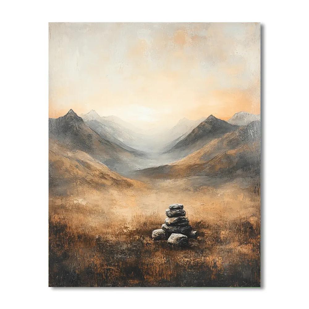 Francisco Goya Inspired Ashen Hillside Under Ominous Glow Paint by numbers art