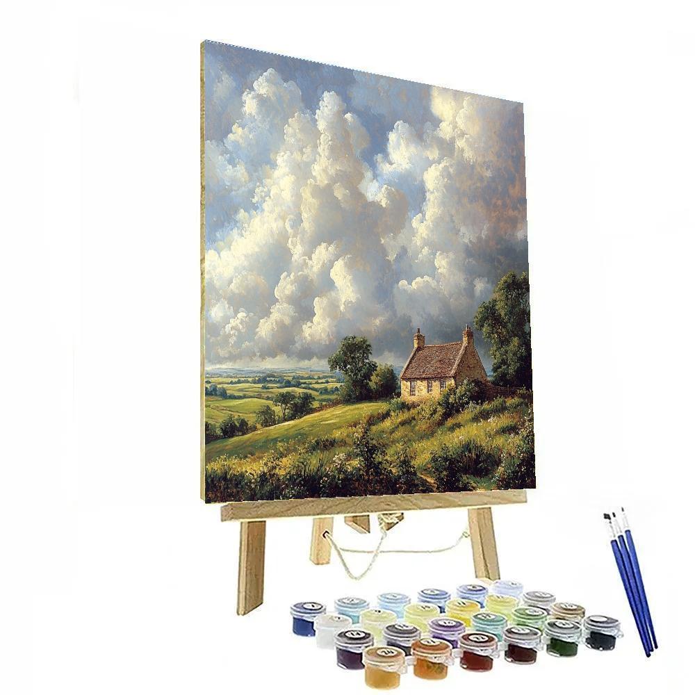 John Constable Inspired Countryside Cottage Landscape DIY paint by numbers