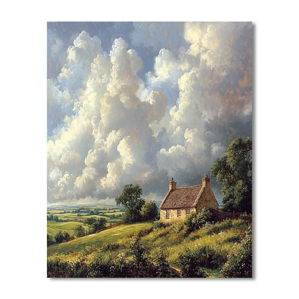 John Constable Inspired Countryside Cottage Landscape DIY paint by numbers