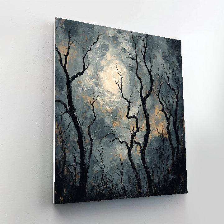 Francisco Goya Inspired Moonlit Thicket With Shadowed Silhouettes paint by numbers