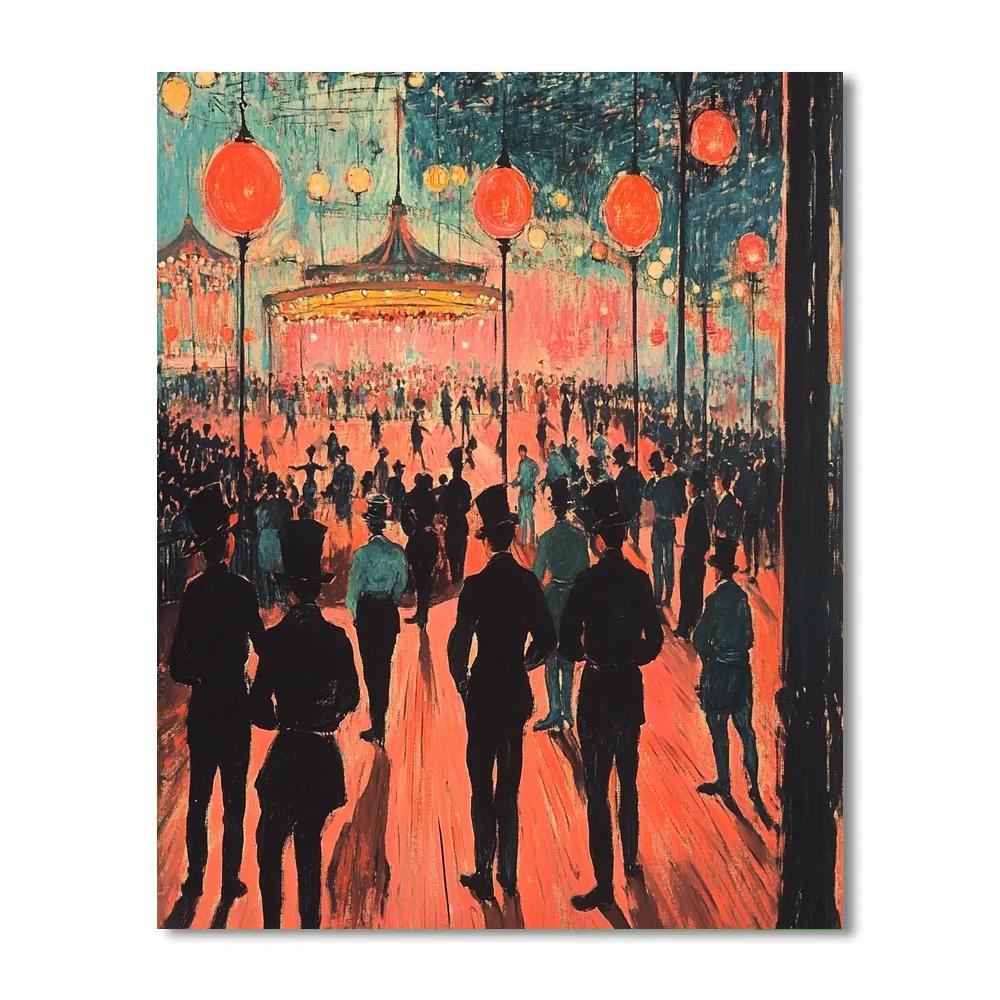 Henri De Toulouse-Lautrec Inspired Circus Performance paint by numbers