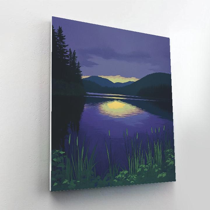 Frederick Varley Inspired Violet Twilight Over Northern Lake DIY paint by numbers