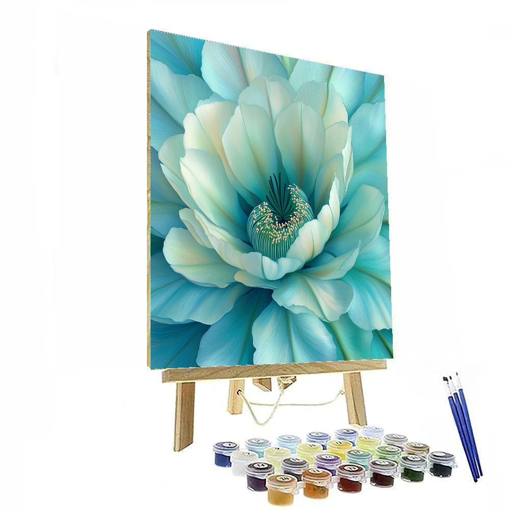 Georgia O’Keeffe Inspired Turquoise Cactus Blossom Close-Up Painting by numbers kit