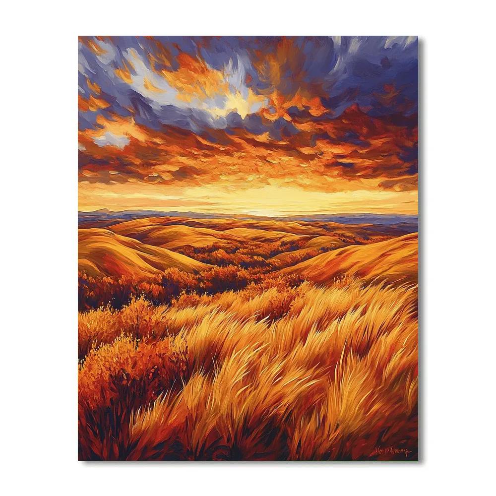 Frederick Varley Inspired Windswept Autumn Ridge With Luminous Horizon DIY paint by numbers