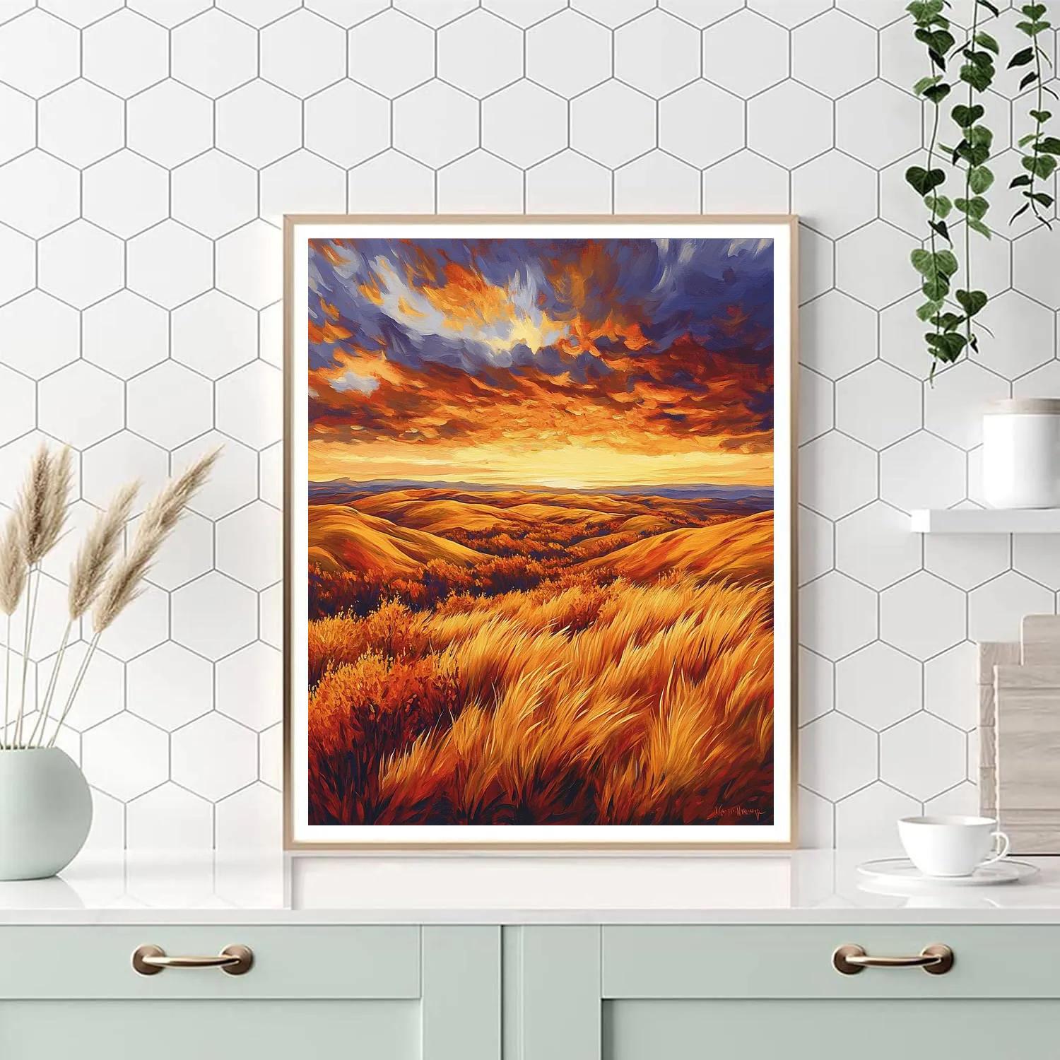 Frederick Varley Inspired Windswept Autumn Ridge With Luminous Horizon DIY paint by numbers