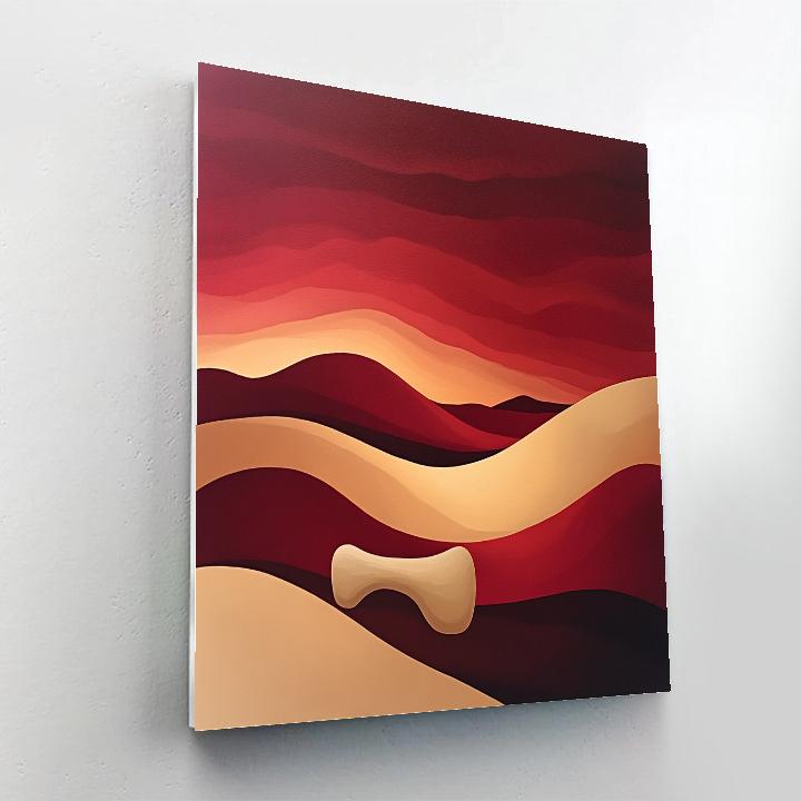 Georgia O’Keeffe Inspired Crimson Desert Bone Silhouette Paint by numbers art