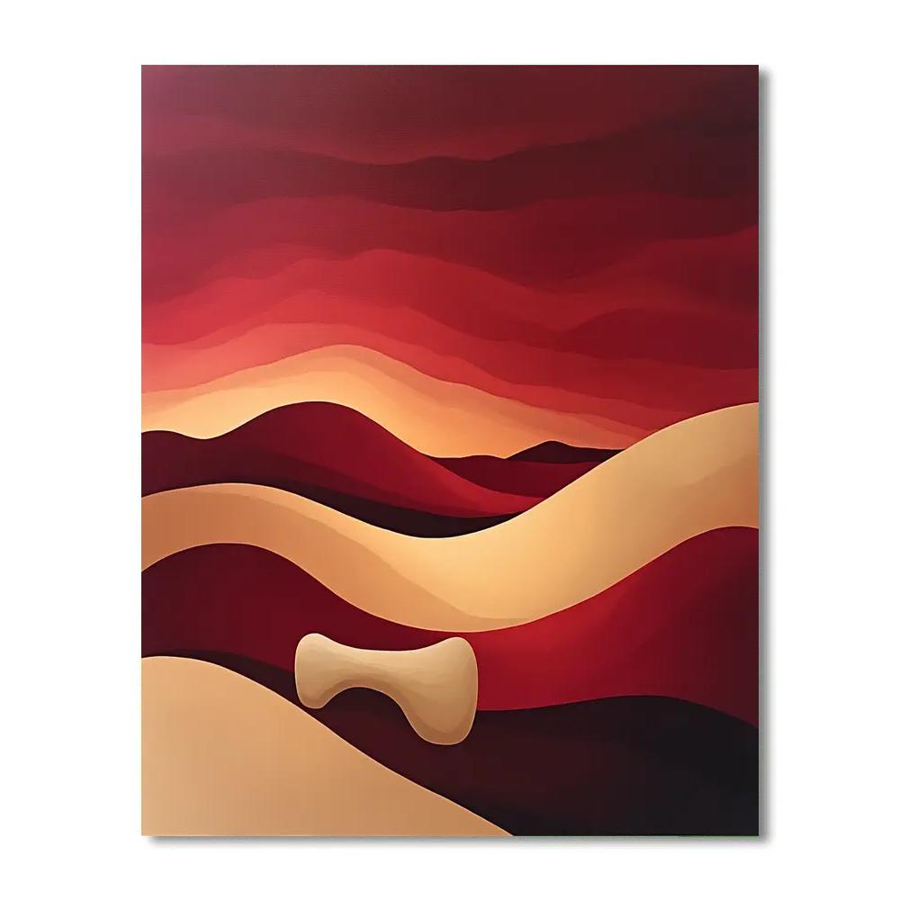 Georgia O’Keeffe Inspired Crimson Desert Bone Silhouette Paint by numbers art