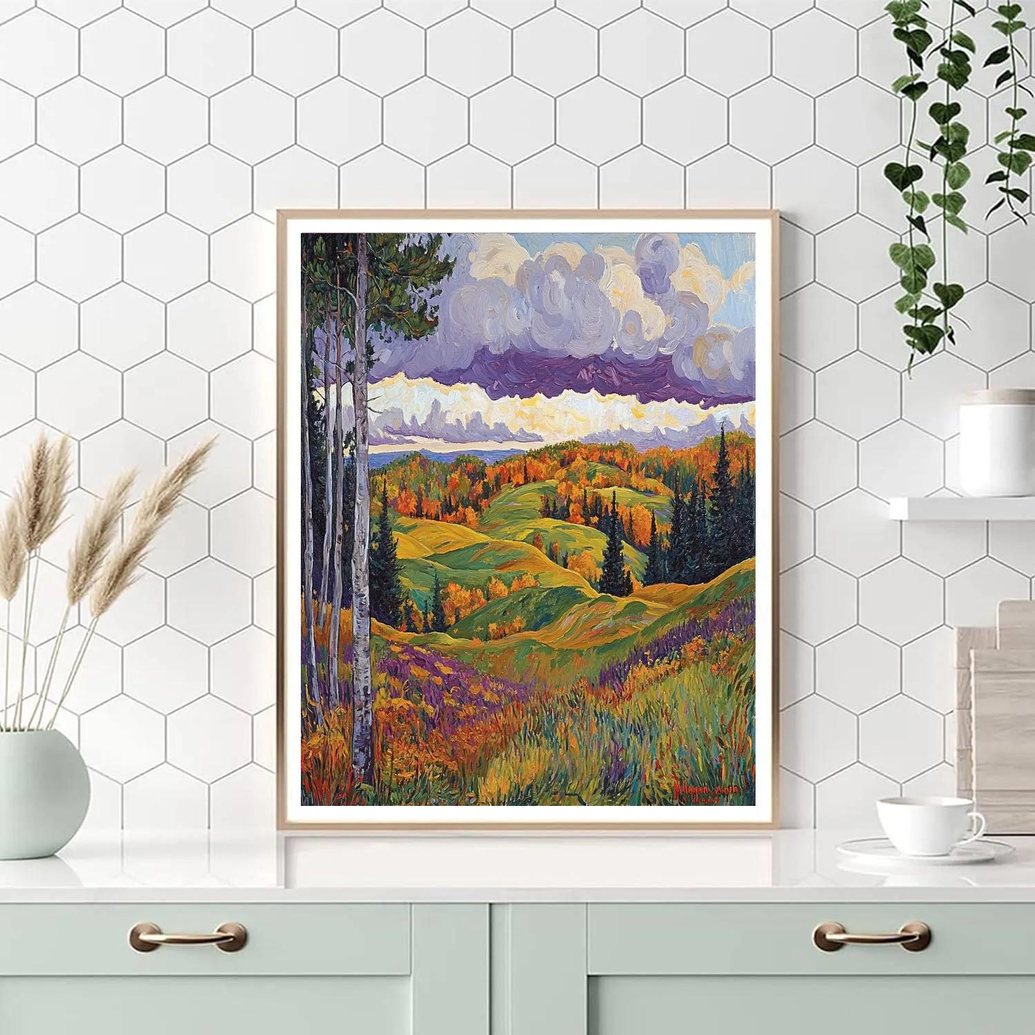 J. E. H. MacDonald Inspired Majestic Algoma Autumn Hills paint by color