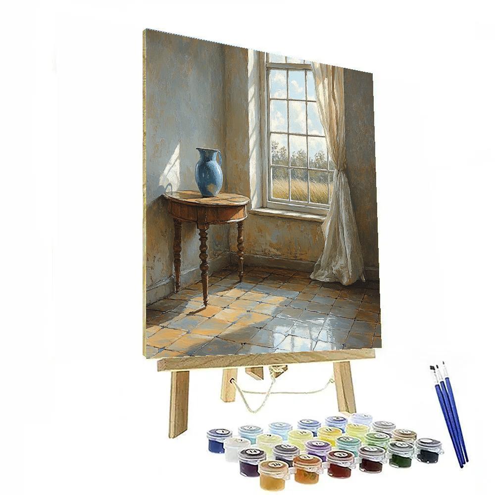 Johannes Vermeer Inspired Luminous Delft Window Reflection paint by numbers