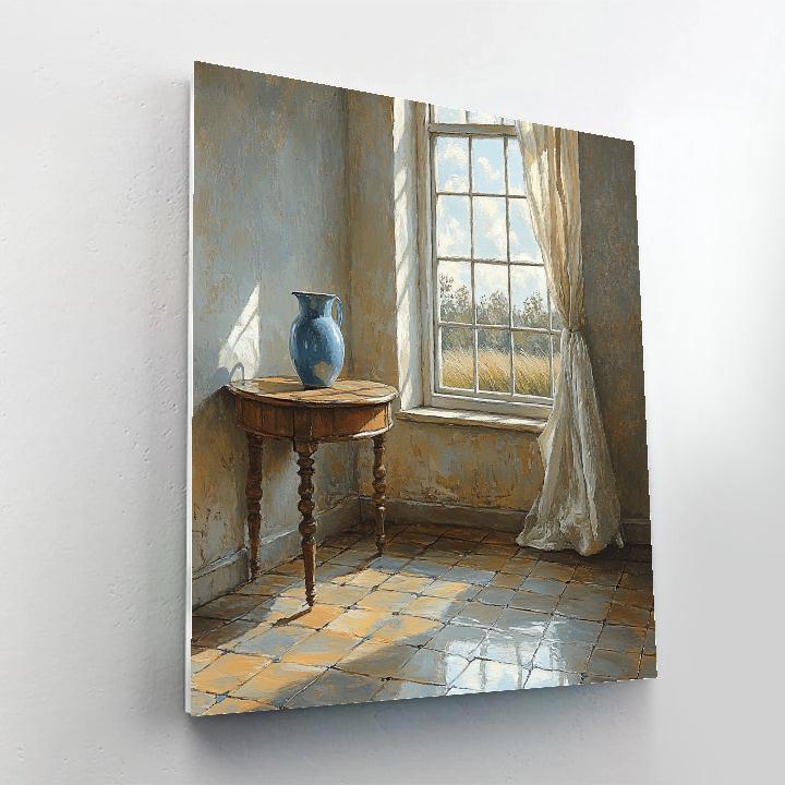 Johannes Vermeer Inspired Luminous Delft Window Reflection paint by numbers