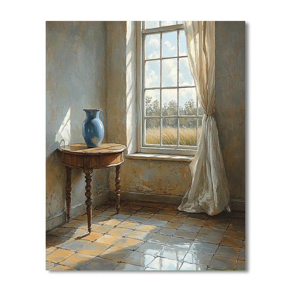 Johannes Vermeer Inspired Luminous Delft Window Reflection paint by numbers