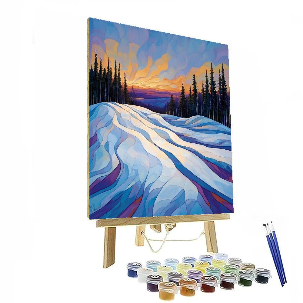 Lawren Harris Inspired Radiant Glacial Ridge paint by color