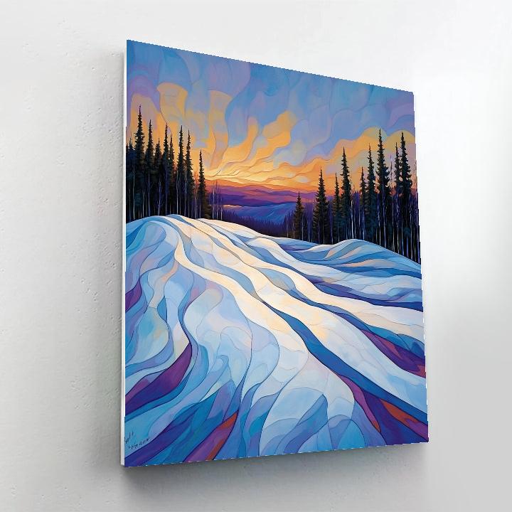 Lawren Harris Inspired Radiant Glacial Ridge paint by color