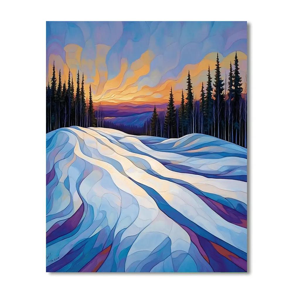 Lawren Harris Inspired Radiant Glacial Ridge paint by color
