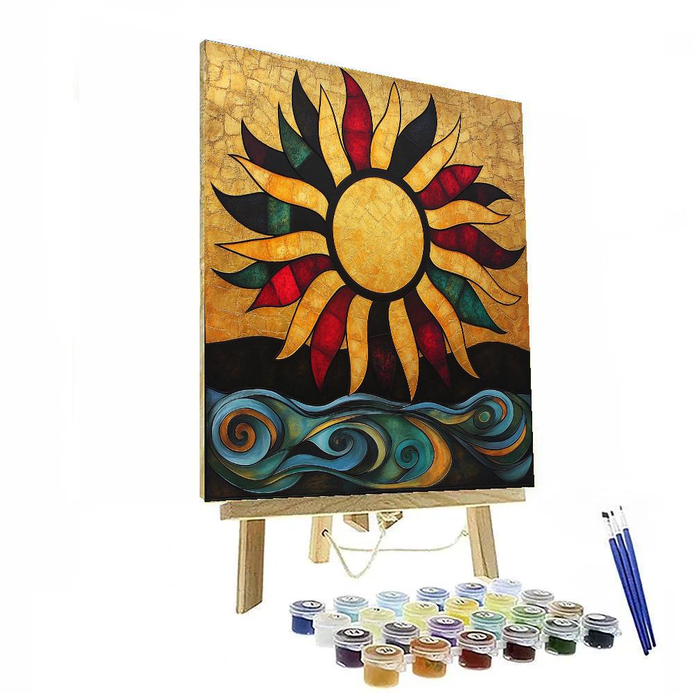 Norval Morrisseau Inspired Sun And Water Energy Paint by numbers art