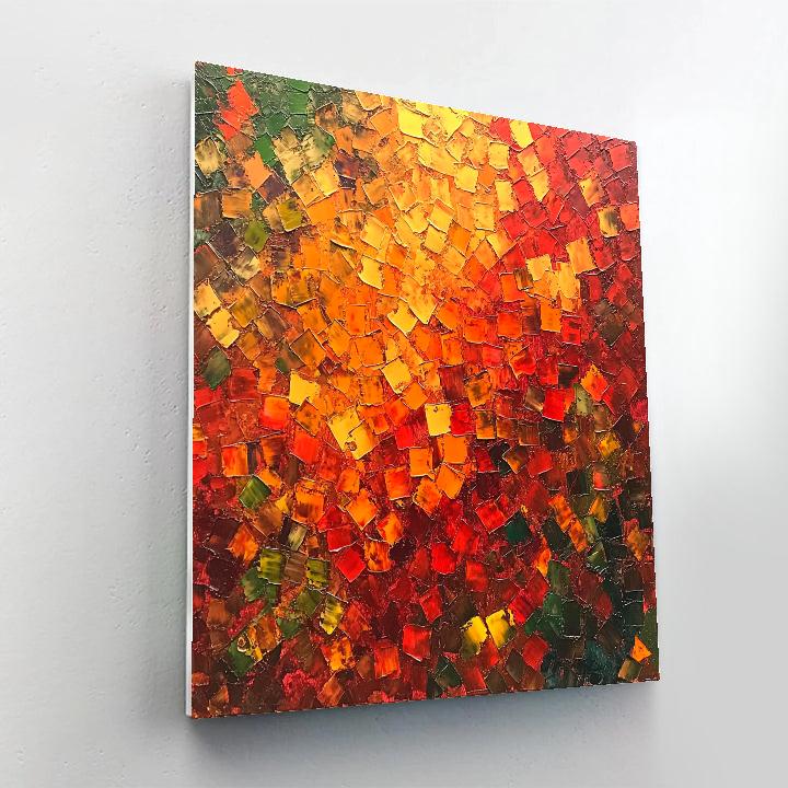 Jean-Paul Riopelle Inspired Vibrant Mosaic Autumn Thicket paint by color