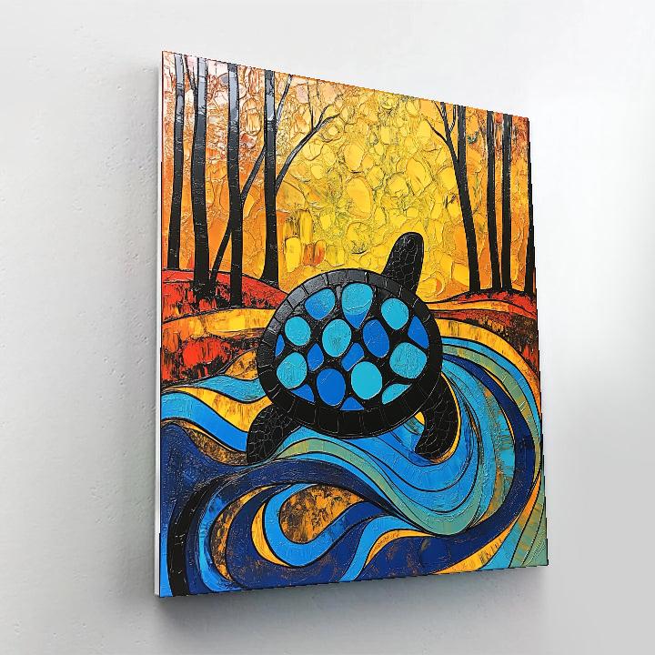 Norval Morrisseau Inspired Turtle Of The Flowing River Spirit Numbered painting kits