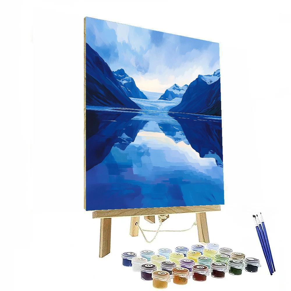 Lawren Harris Inspired Serene Glacier Reflection Paint by numbers art