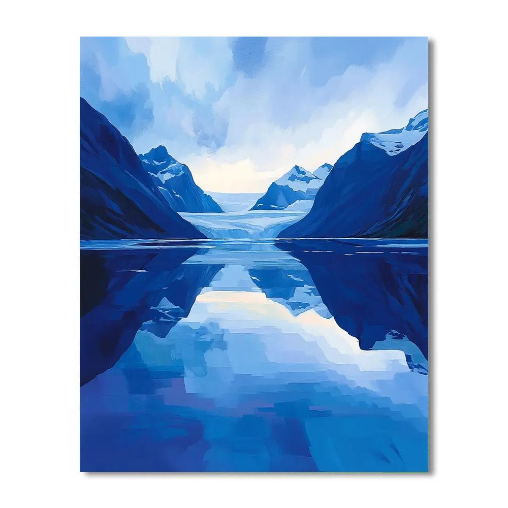 Lawren Harris Inspired Serene Glacier Reflection Paint by numbers art