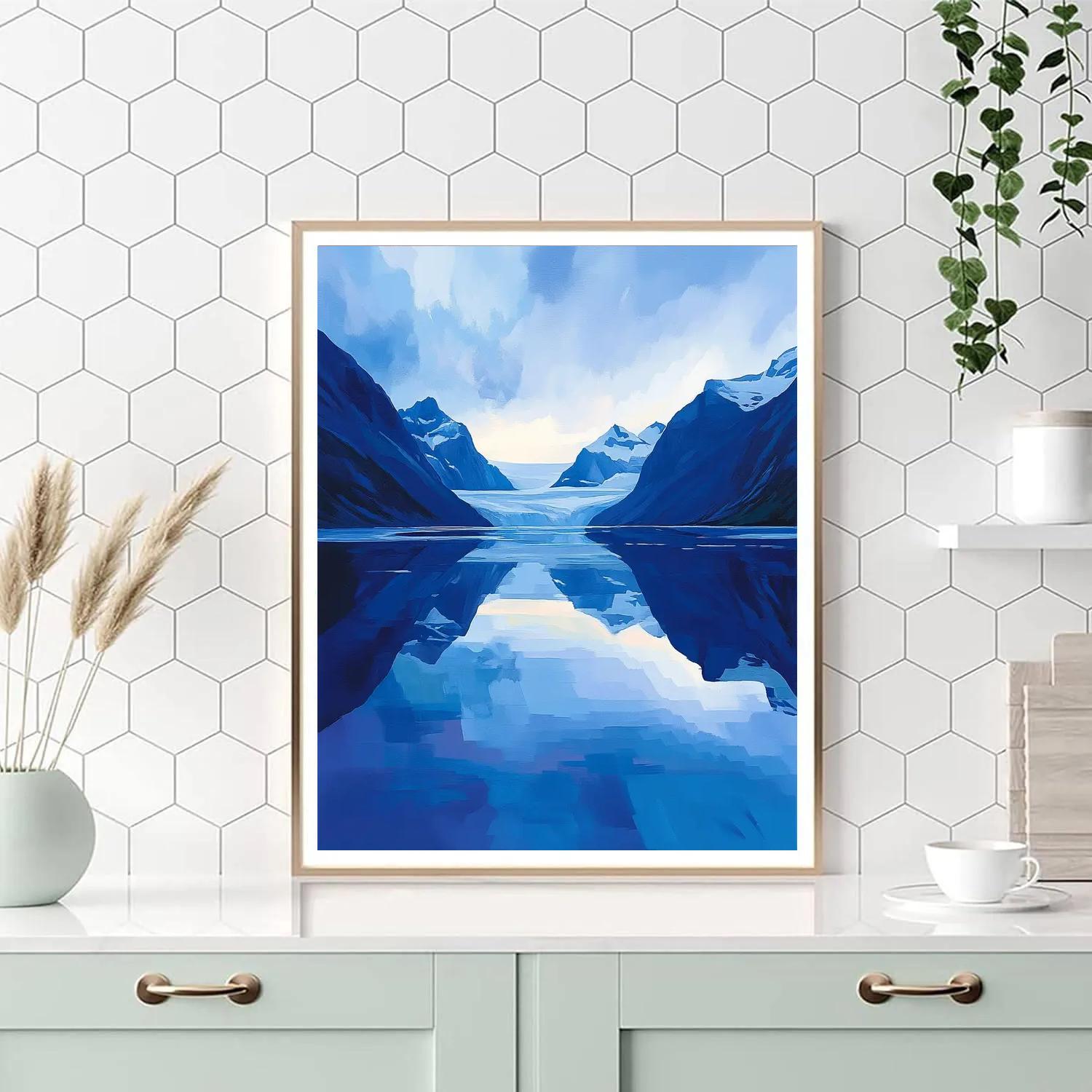 Lawren Harris Inspired Serene Glacier Reflection Paint by numbers art