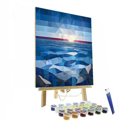 Pablo Picasso Inspired Cubist Seascape In Angular Planes paint by numbers