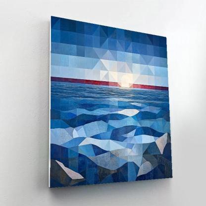 Pablo Picasso Inspired Cubist Seascape In Angular Planes paint by numbers