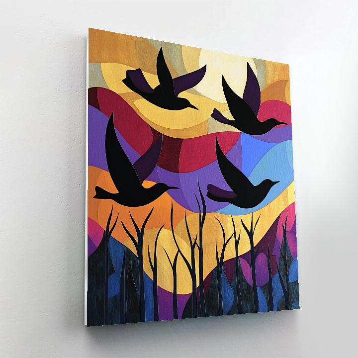 Norval Morrisseau Inspired Birds Of The Northern Sky Dance paint by color