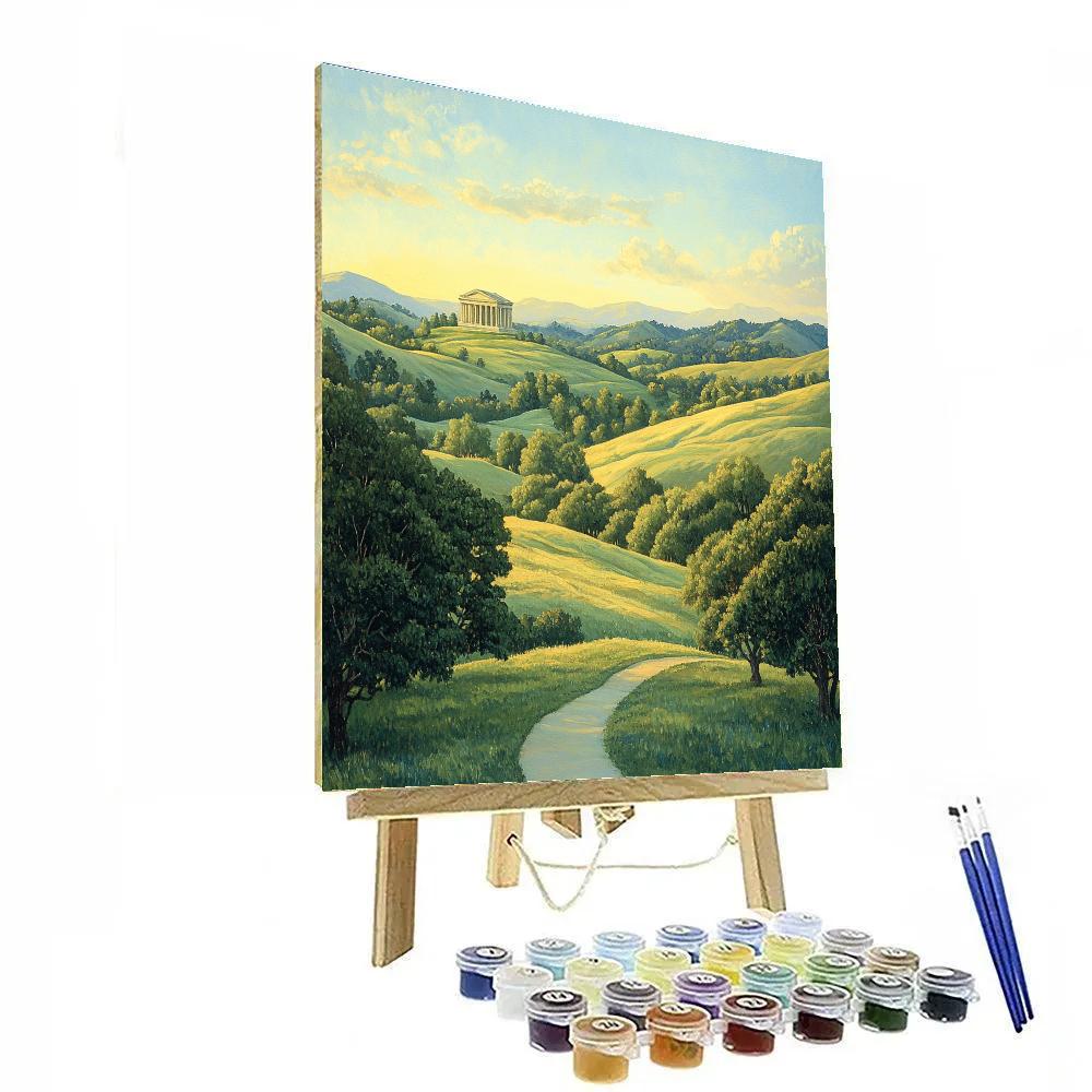 Raphael Inspired Idealized Horizon With Rolling Hills And Temple Paint by numbers kits