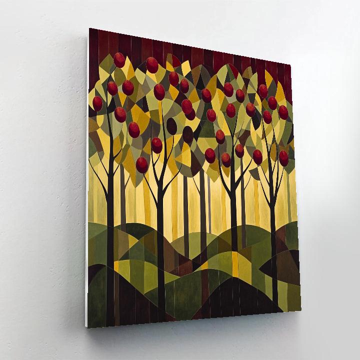 Pablo Picasso Inspired Geometric Orchard Abstraction paint by numbers