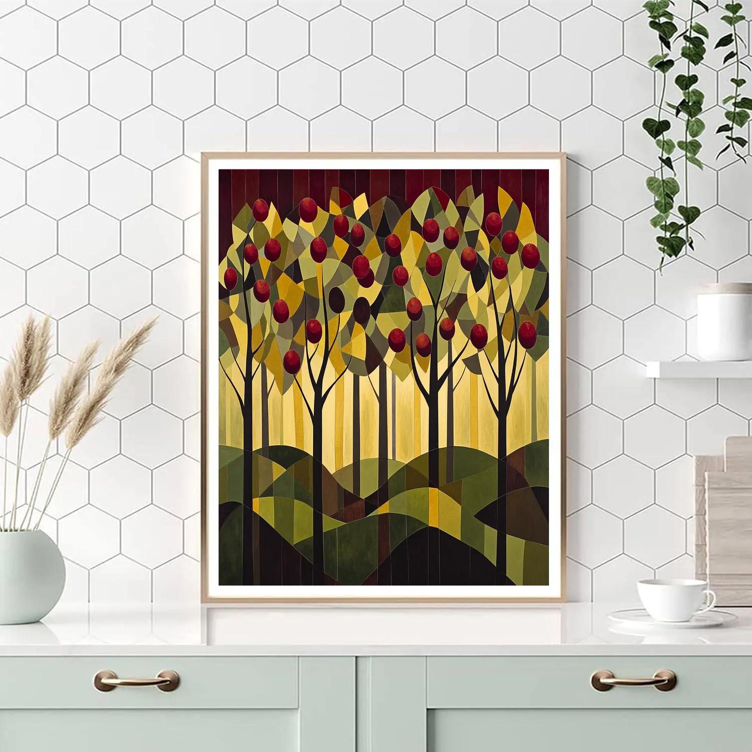 Pablo Picasso Inspired Geometric Orchard Abstraction paint by numbers