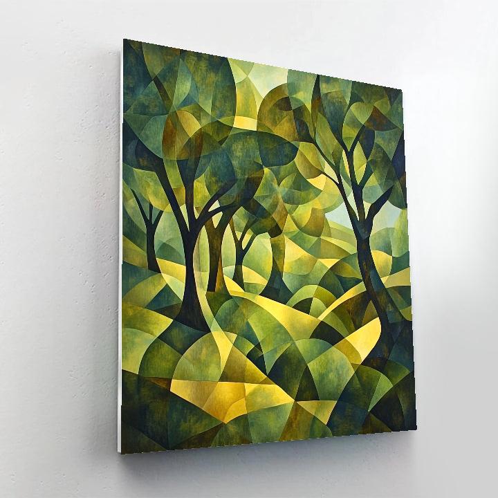 Pablo Picasso Inspired Angular Olive Grove Abstraction DIY paint by numbers