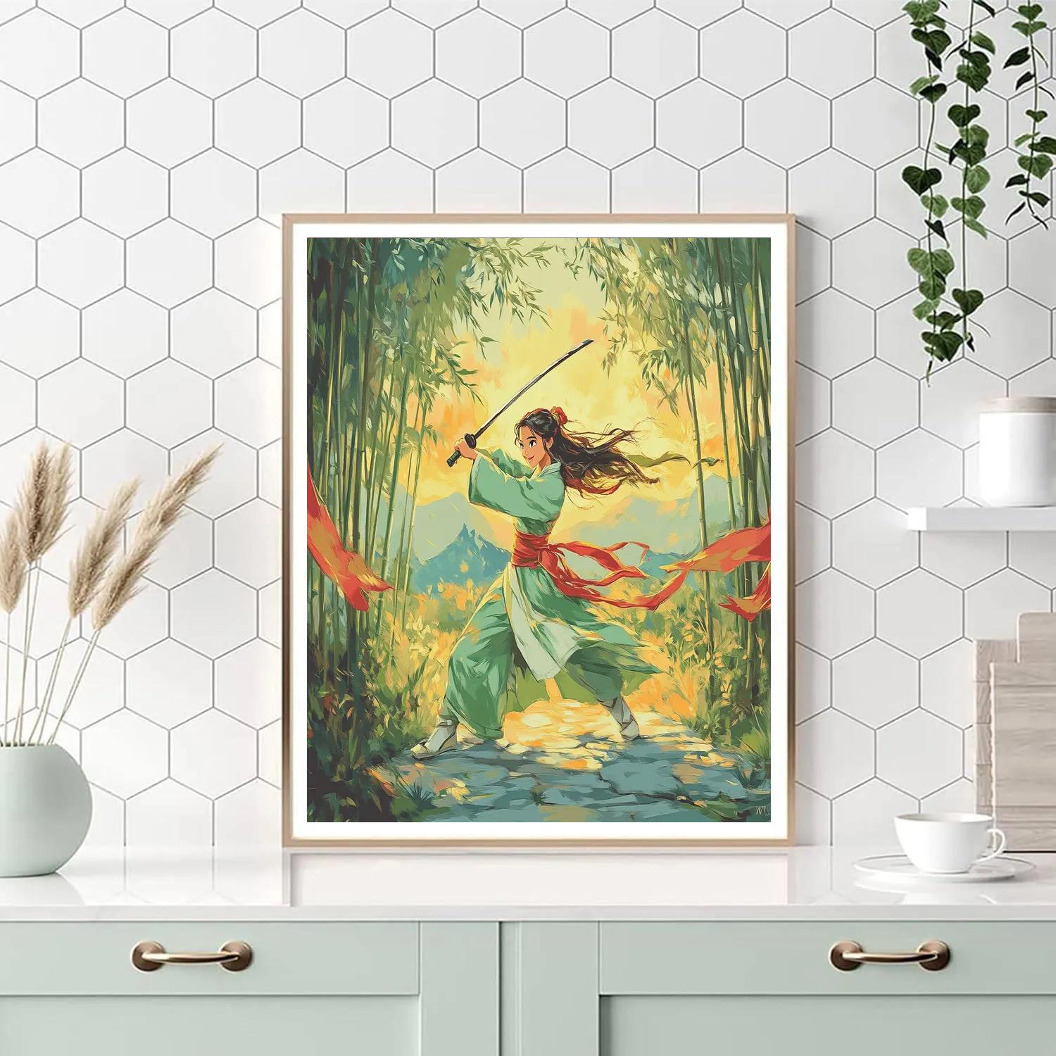 Mulan Courageous Training Day Number painting