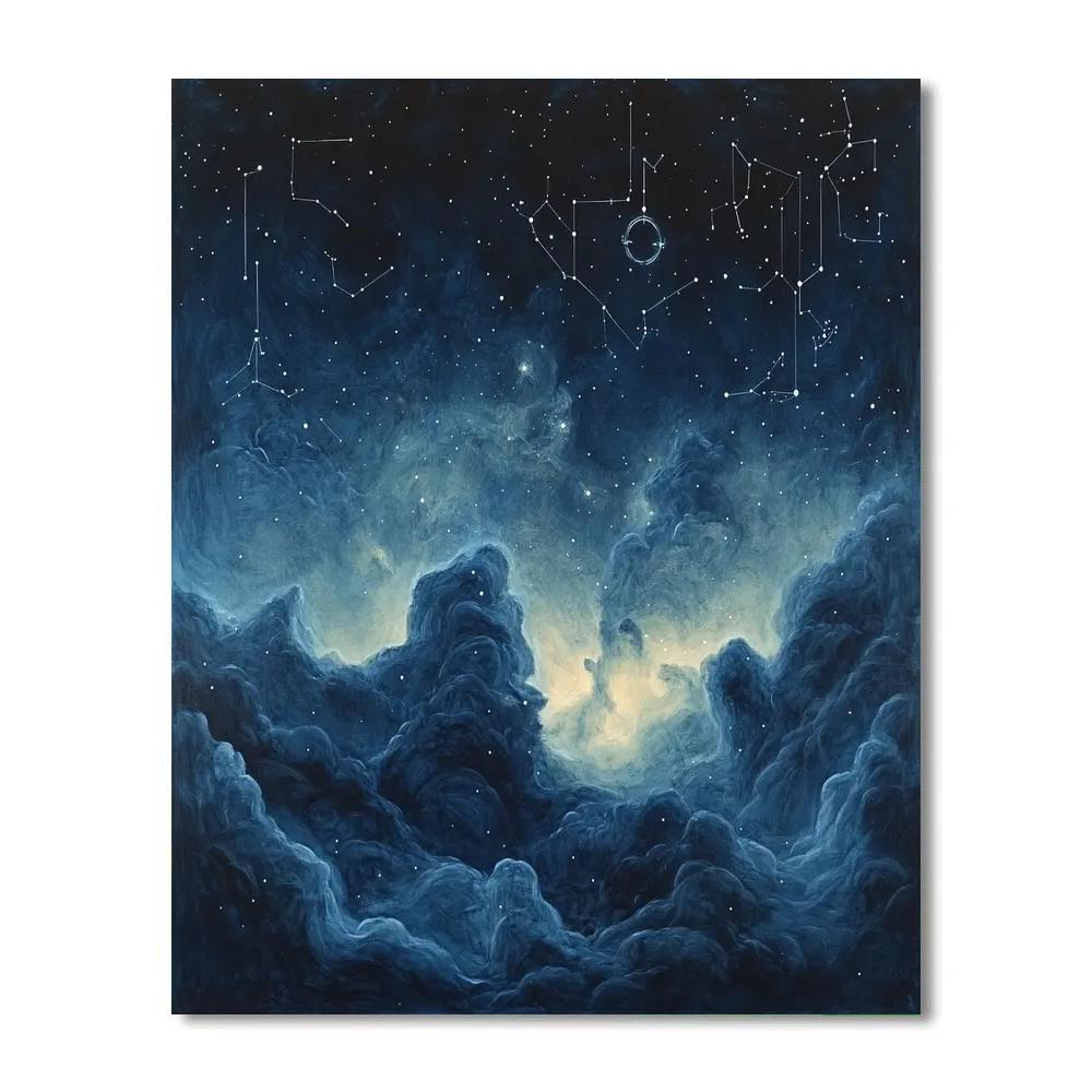 Leonardo Da Vinci Inspired Harmonic Nebula Study paint by numbers
