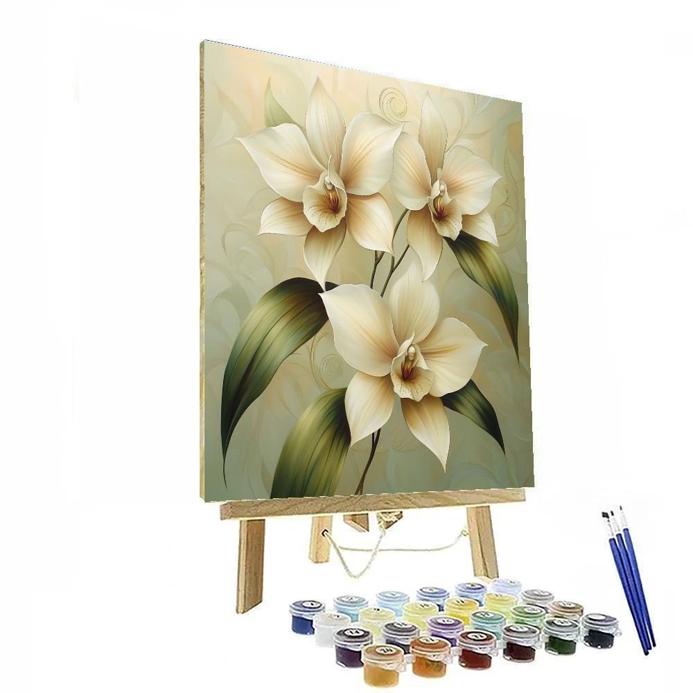 Leonardo Da Vinci Inspired Orchid Anatomy Number painting