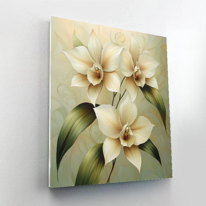 Leonardo Da Vinci Inspired Orchid Anatomy Number painting