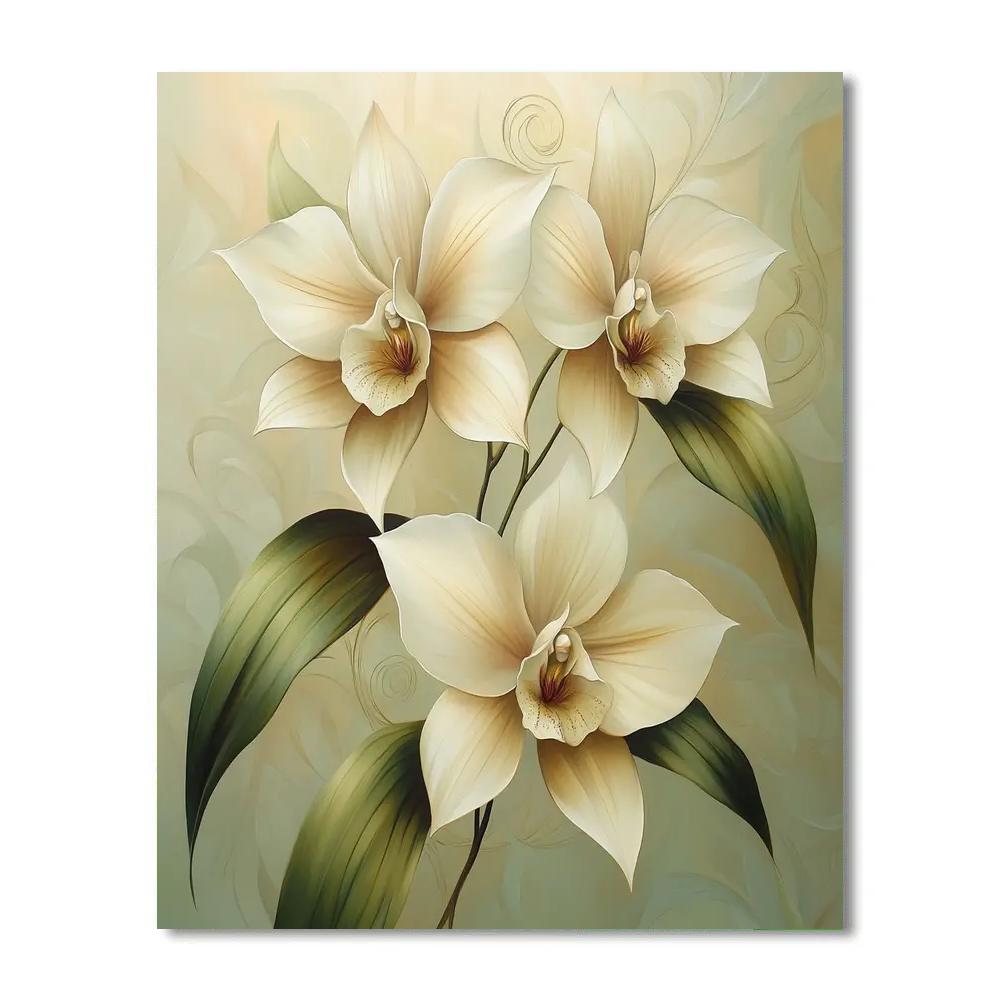 Leonardo Da Vinci Inspired Orchid Anatomy Number painting