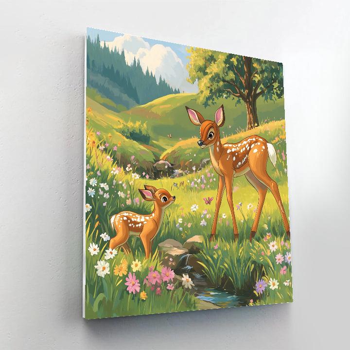 Bambi Meadow Spring Paint by numbers art