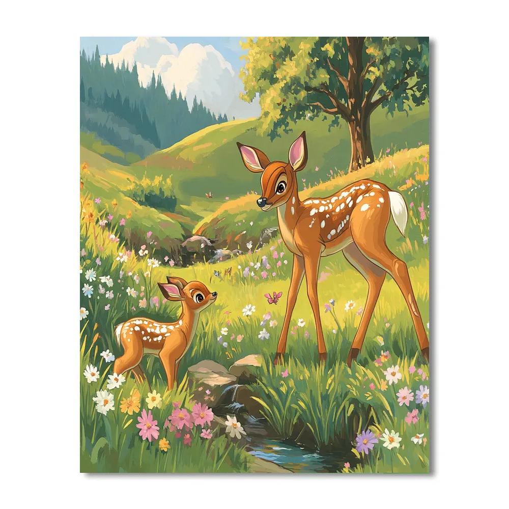 Bambi Meadow Spring Paint by numbers art