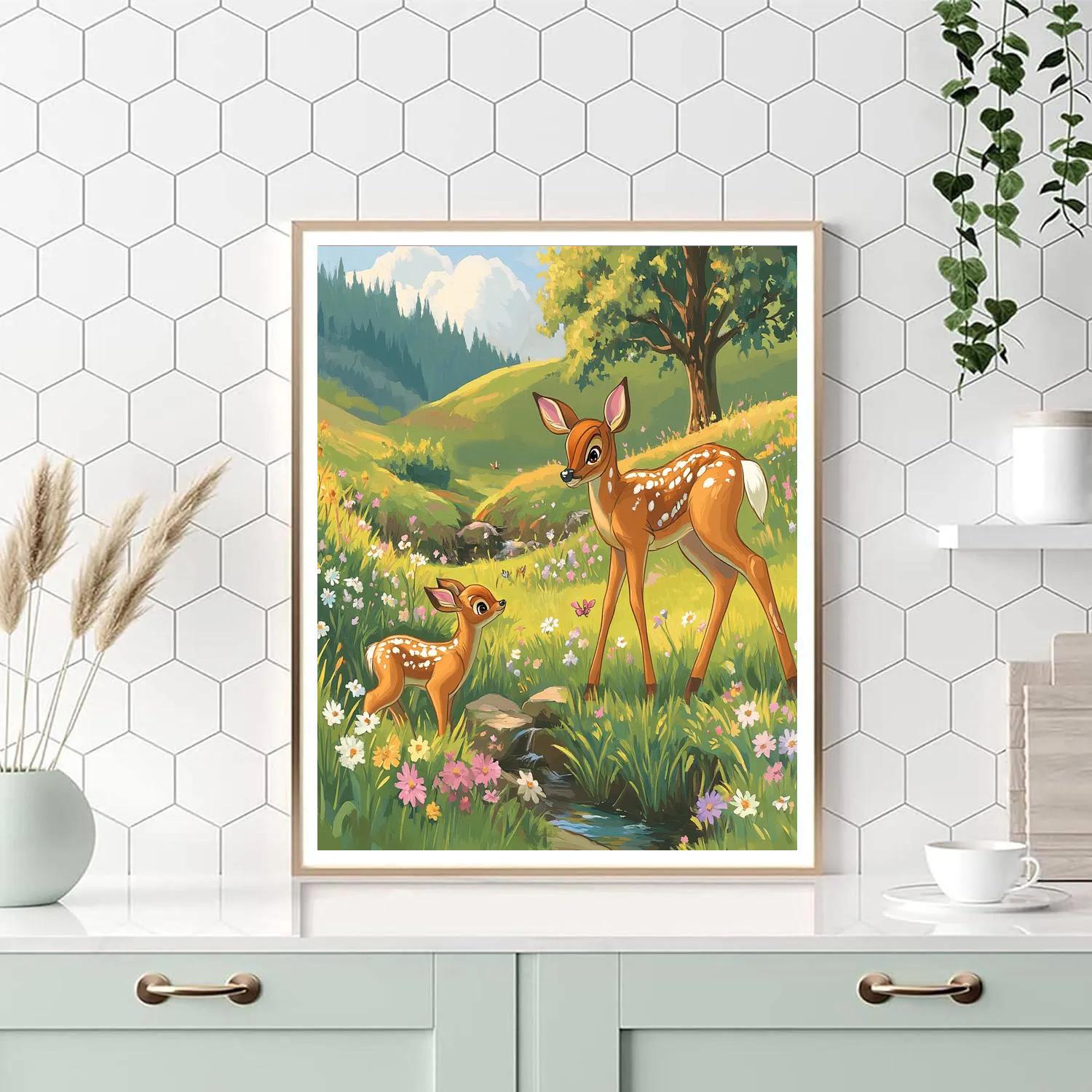Bambi Meadow Spring Paint by numbers art