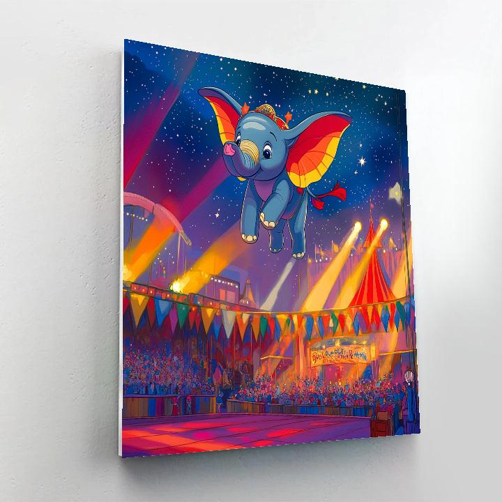 Dumbos Circus Night Flight painting number kit