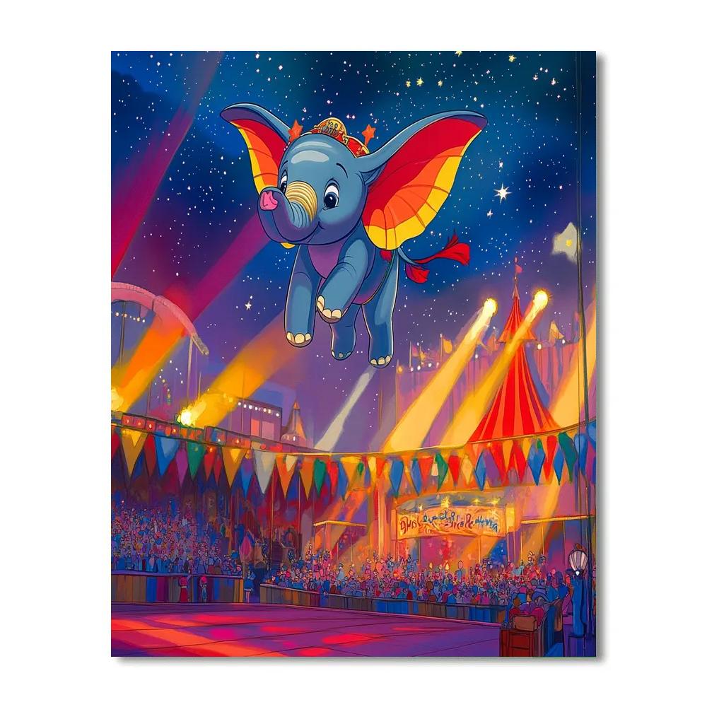 Dumbos Circus Night Flight painting number kit