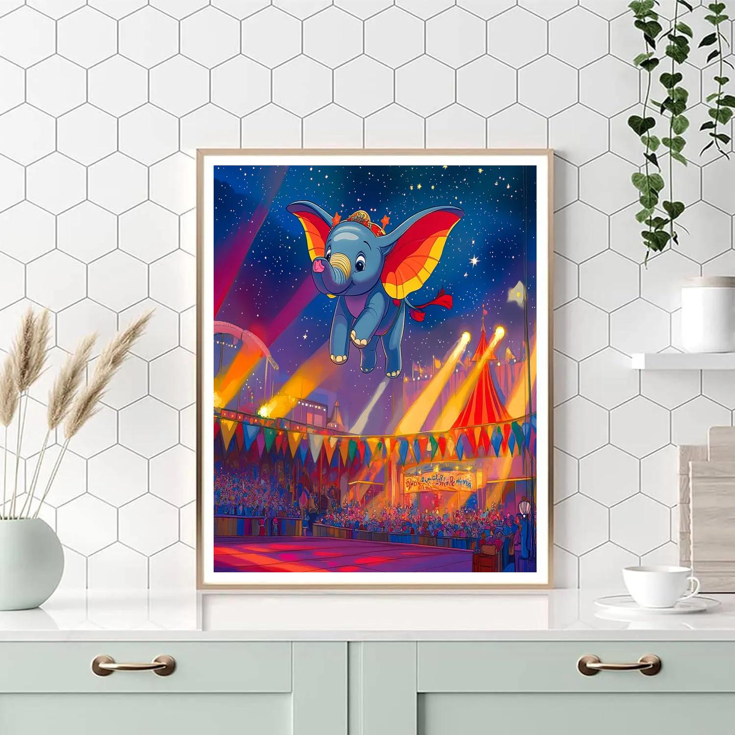 Dumbos Circus Night Flight painting number kit