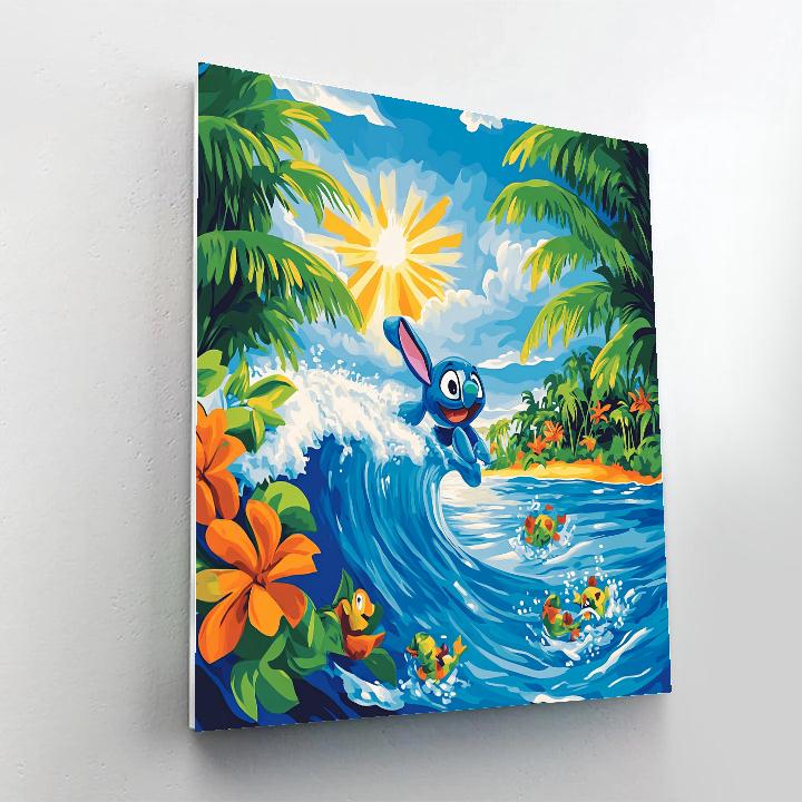Stitchs Hawaiian Surf Adventure painting number kit