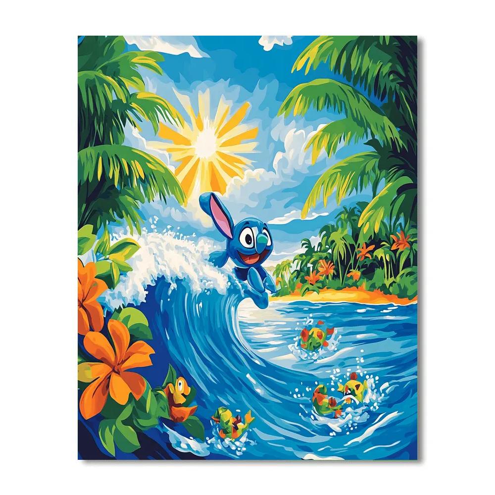 Stitchs Hawaiian Surf Adventure painting number kit